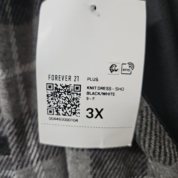 Y2k Forever 21 Sz 3X Plaid Knit Mini Dress Clueless Preppy Academia NWT - Picture 7 of 13